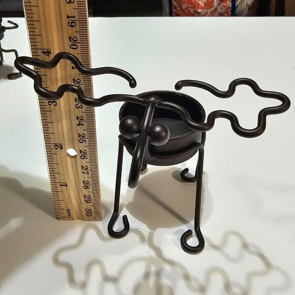 4 PartyLite Woodland Creatures Metal Reindeer / Moose Tealight Candle Holders - Picture 10 of 12